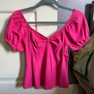 Vixen By Micheline Pitt Powderpuff Top in hot pink colorway, size SMALL.